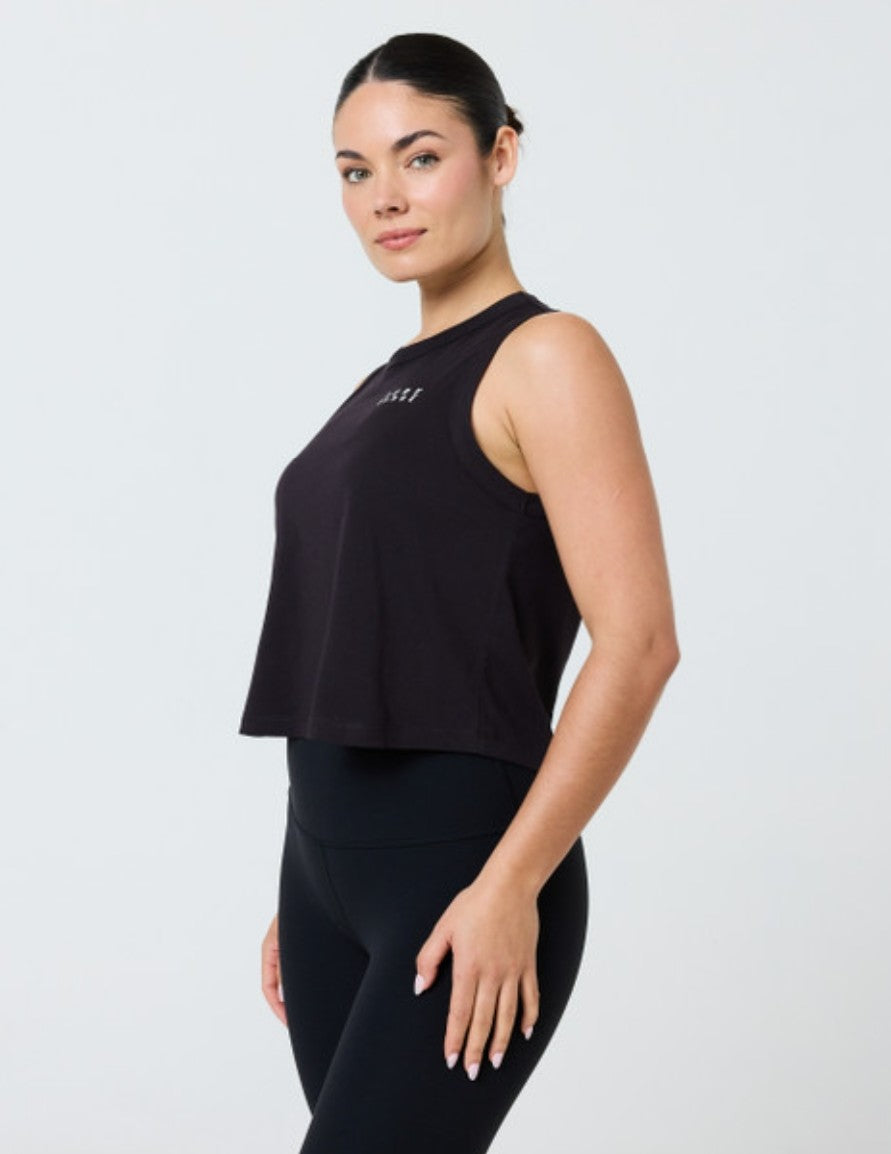 Pure Barre Performance Crop Tank- Black