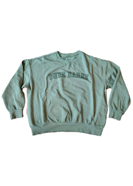 Pure Barre Varsity Letter Sunday Sweatshirt- Green