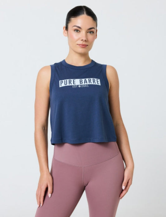 Pure Barre Crop Tank- Indigo