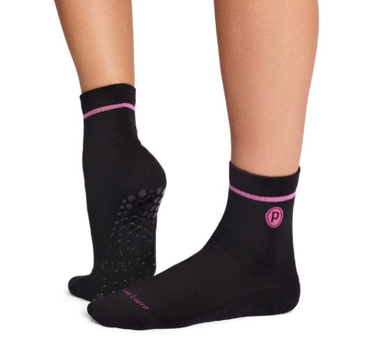 Pure Barre Fuchsia P Crew Sticky Socks