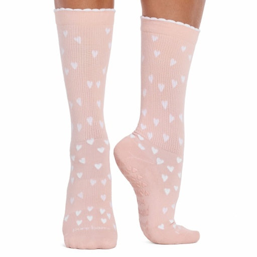 Pure Barre Jess Heart Crew Sticky Socks