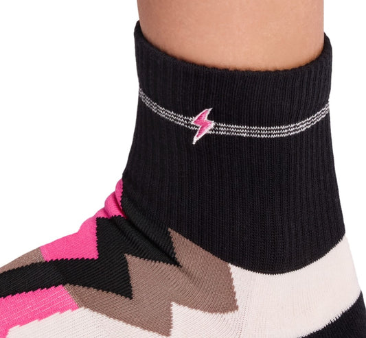 Pure Barre Aria Pink Lightning Bolt Sticky Socks