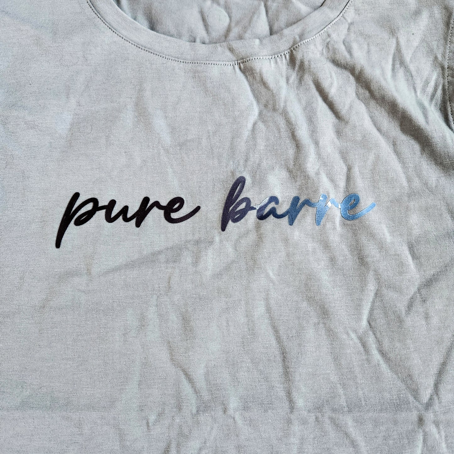 Pure Barre Ombre Script Muscle Tank- Storm