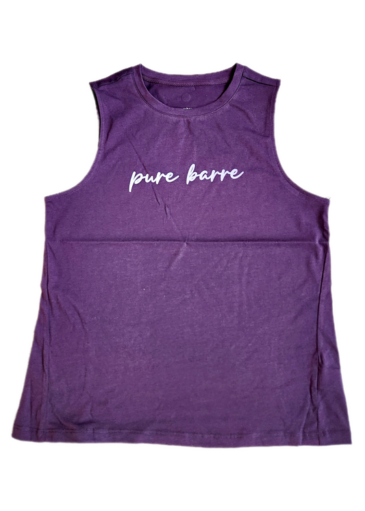 Pure Barre Ombre Script Muscle Tank- Purple