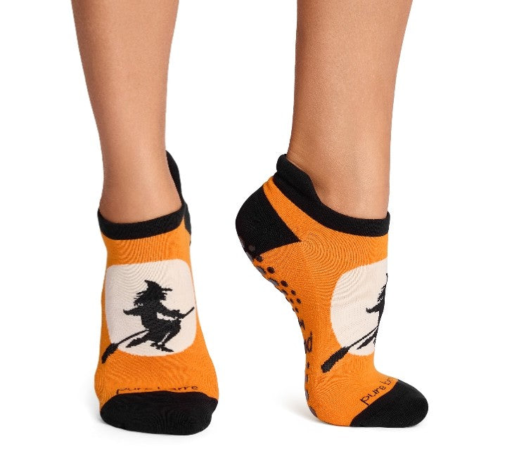 Pure Barre Halloween Flying Witch Sticky Socks