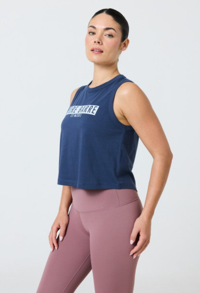 Pure Barre Crop Tank- Indigo