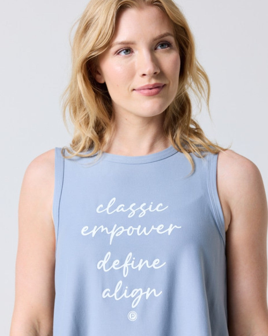 Pure Barre Cropped Classes Tank- Storm