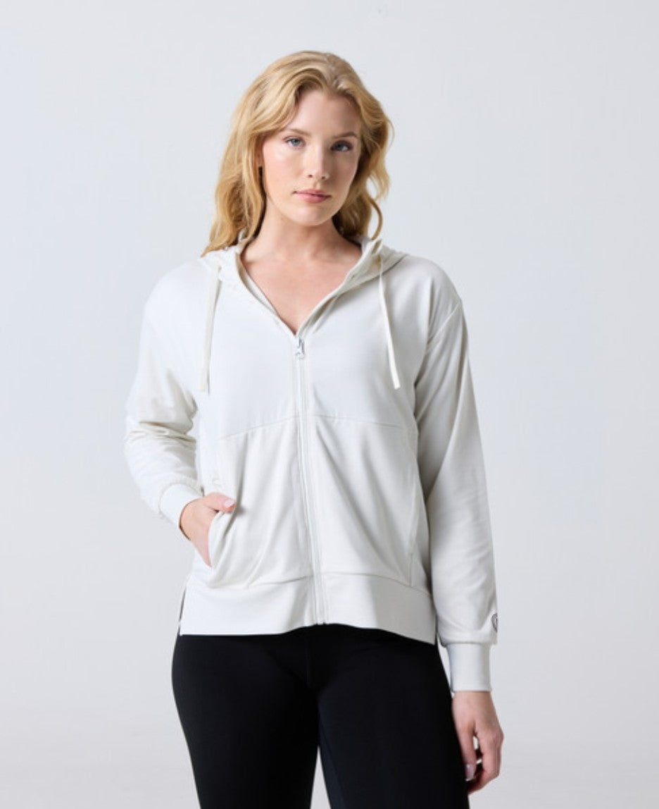 Pure Barre Lightweight Script Hoodie- Ivory