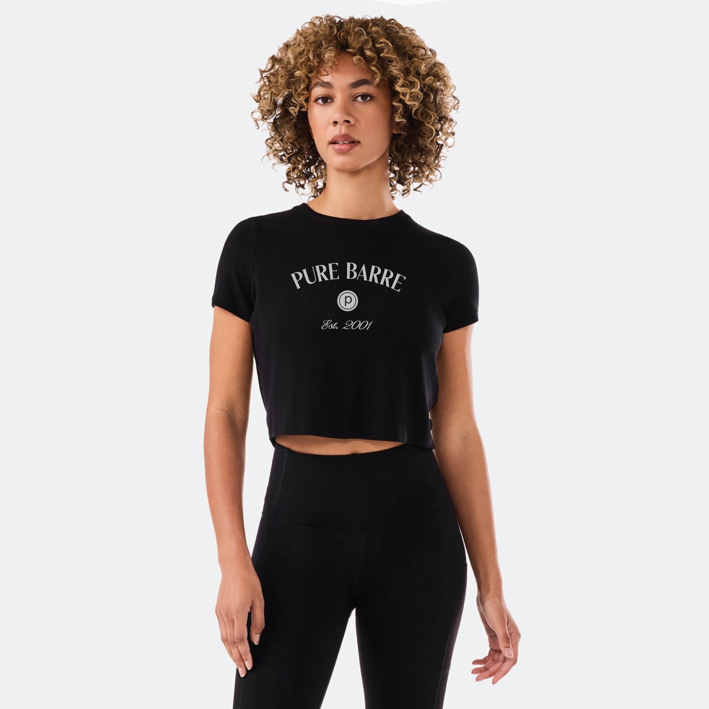 Tavi Pure Barre Est 2001 Ribbed Tee- Black
