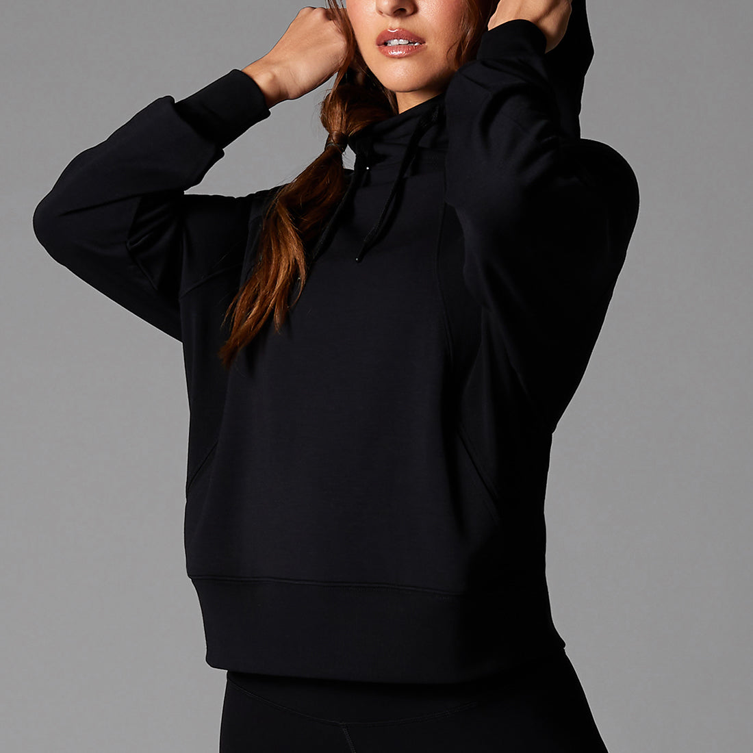 Tavi Pure Barre Paneled Hoodie - Black
