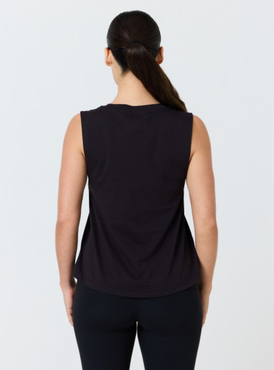 Pure Barre Cicle P High Low Tank- Black/Red
