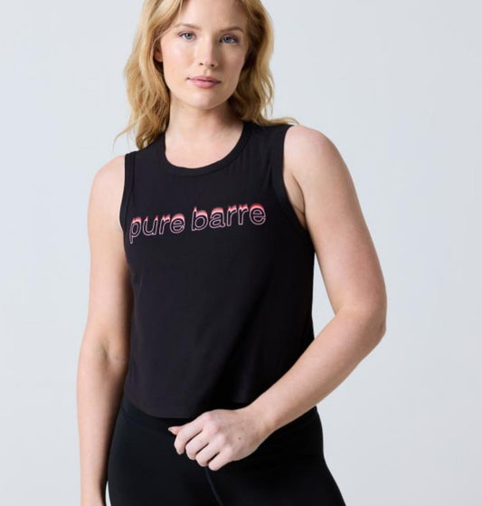 Pure Barre Cropped Tank-Black