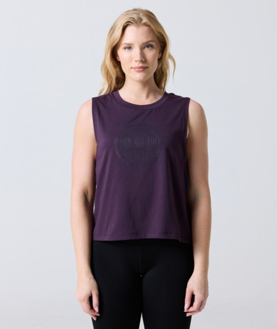Pure Barre Textured Circle High Low Tank- Purple