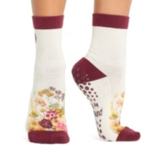Pure Barre Fall Flowers Low Crew Sticky Socks