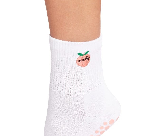 Pure Barre Peachy Low Crew Sticky Socks