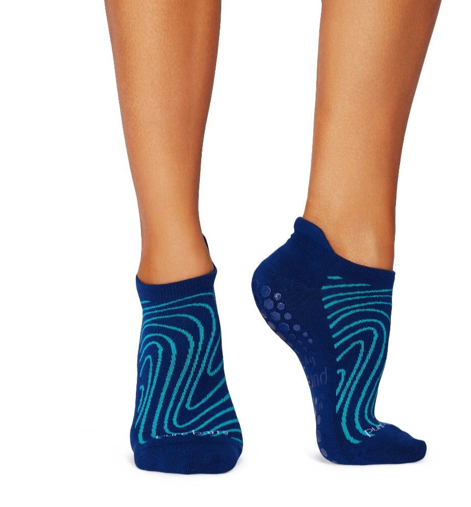 Pure Barre Blue Swirl Sticky Socks