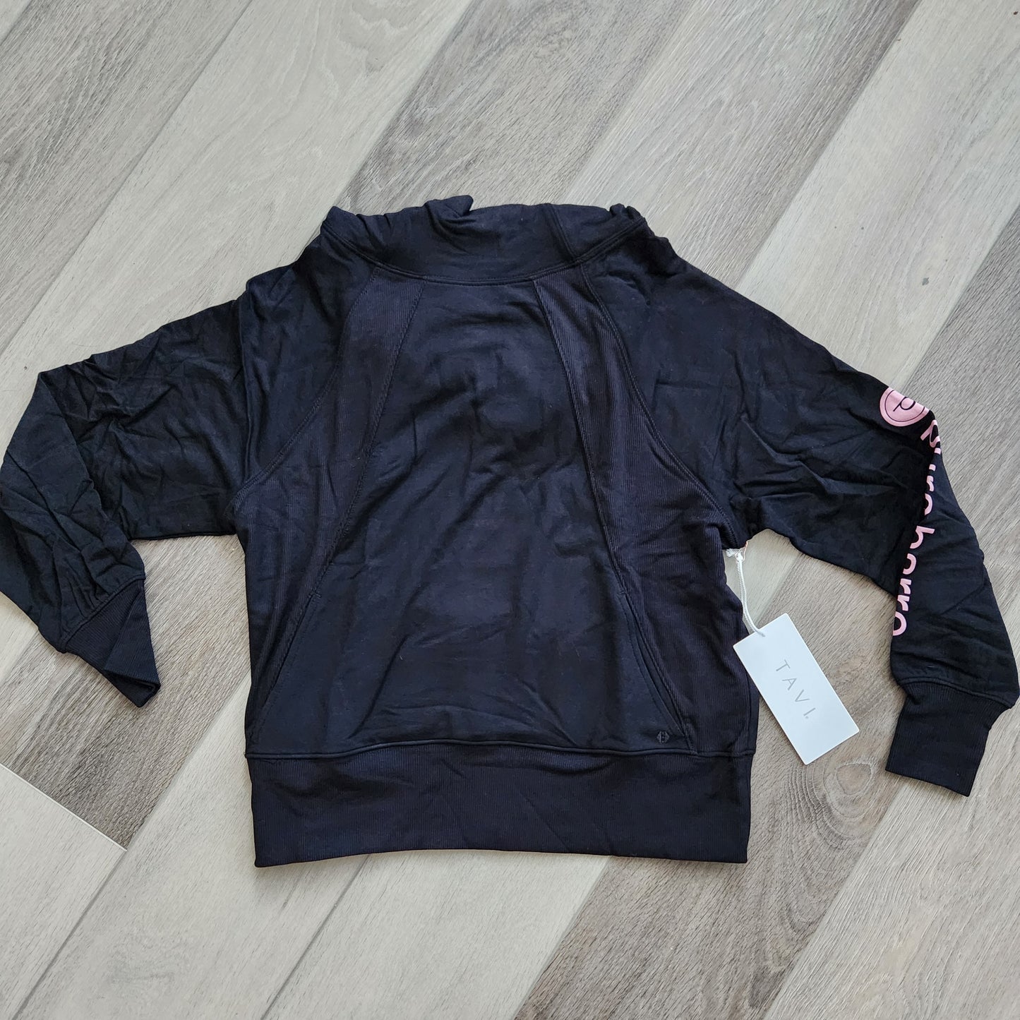 Tavi Pure Barre Paneled Hoodie - Black