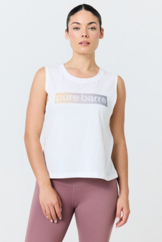 Pure Barre High Low Tank- White
