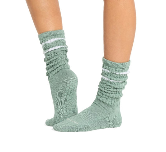 Pure Barre Jade Tie Dye Sticky Crew Socks