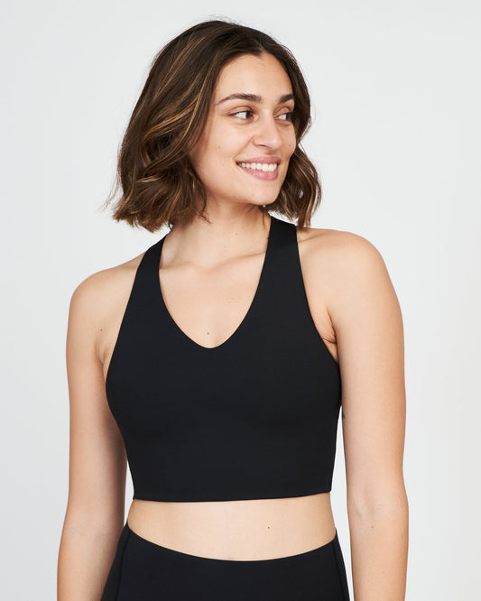 Spanx Longline Medium Impact Sports Bra - Black