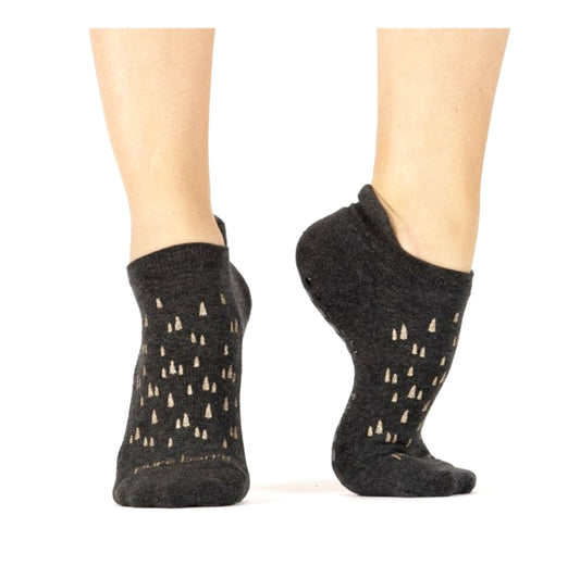 Pure Barre Holiday Gold Tree Socks- Slope