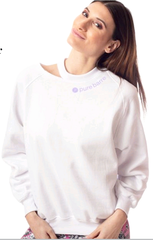 Emily Hsu Pure Barre Cut Out Fleece- White