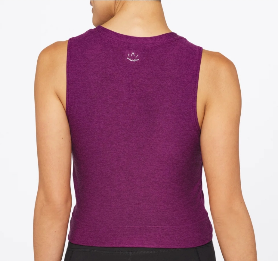 Motion Jacquard Seamless Crop Tank - Aubergine Purple, Women's Vests