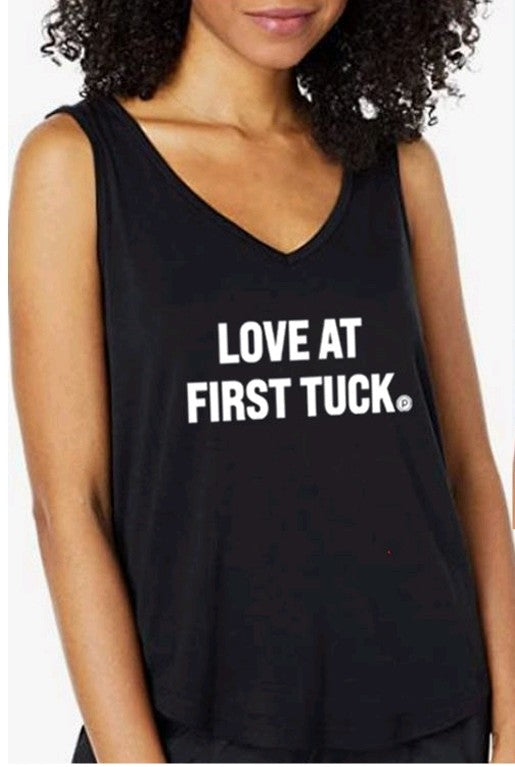 Thrive Societe Pure Barre Love at First Tuck Tank- Black