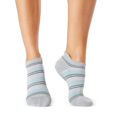 Pure Barre Gray Stripe Sticky Socks- Balance