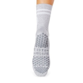 Pure Barre Light Gray Circle P Crew Sticky Socks