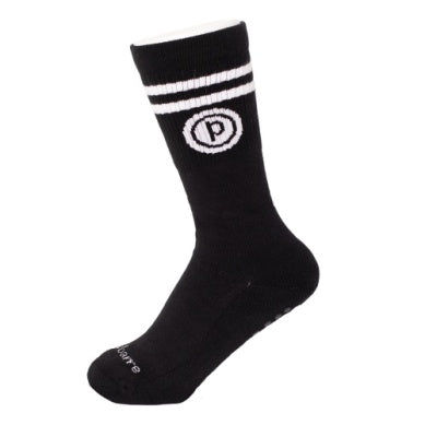 Pure Barre White and Black Circle P Sticky Crew Socks