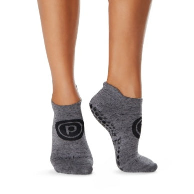 Pure Barre Circle P Sticky Socks- Gray