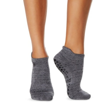 Pure Barre Mini Circle P Sticky Socks- Gray