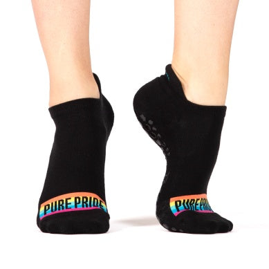 Pure Barre Pure Pride Sticky Socks- Black