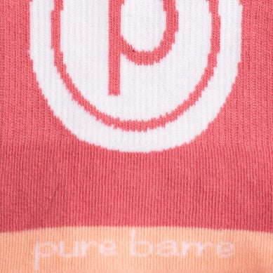 Pure Barre Coral Circle P sticky socks